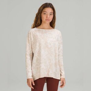 Lululemon Back in Action Long Sleeve Marmoleado TieDye White Opal Cafe, approx 8